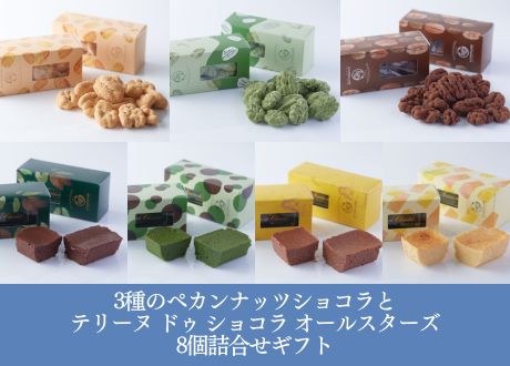 3種のペカンナッツショコラとテリーヌ ドゥ ショコラ オールスターズ 8個詰め合わせギフト